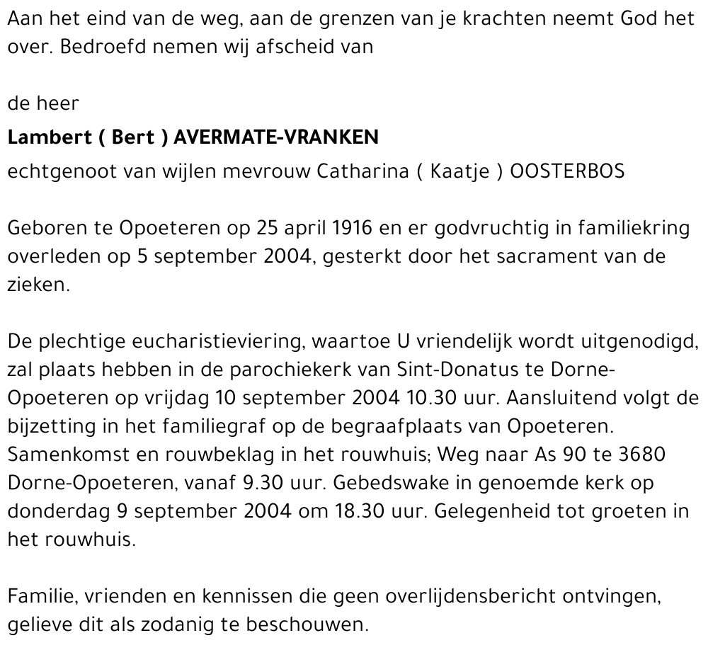 Lambert Avermate-Vranken