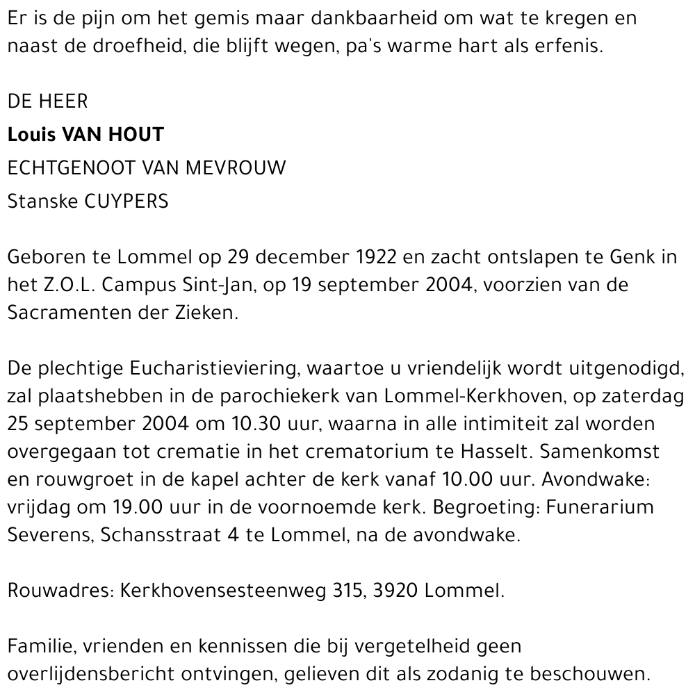 Louis Van Hout