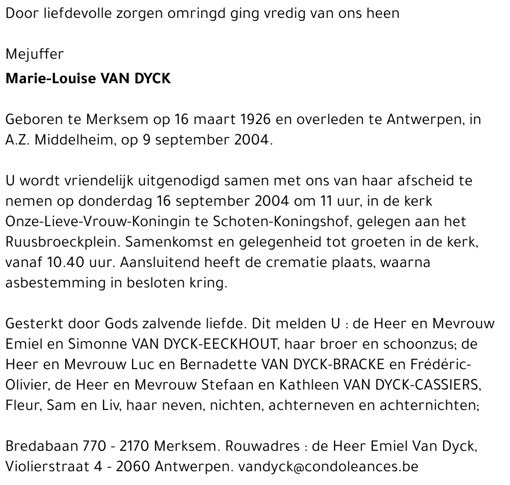 Marie-Louise Van Dyck