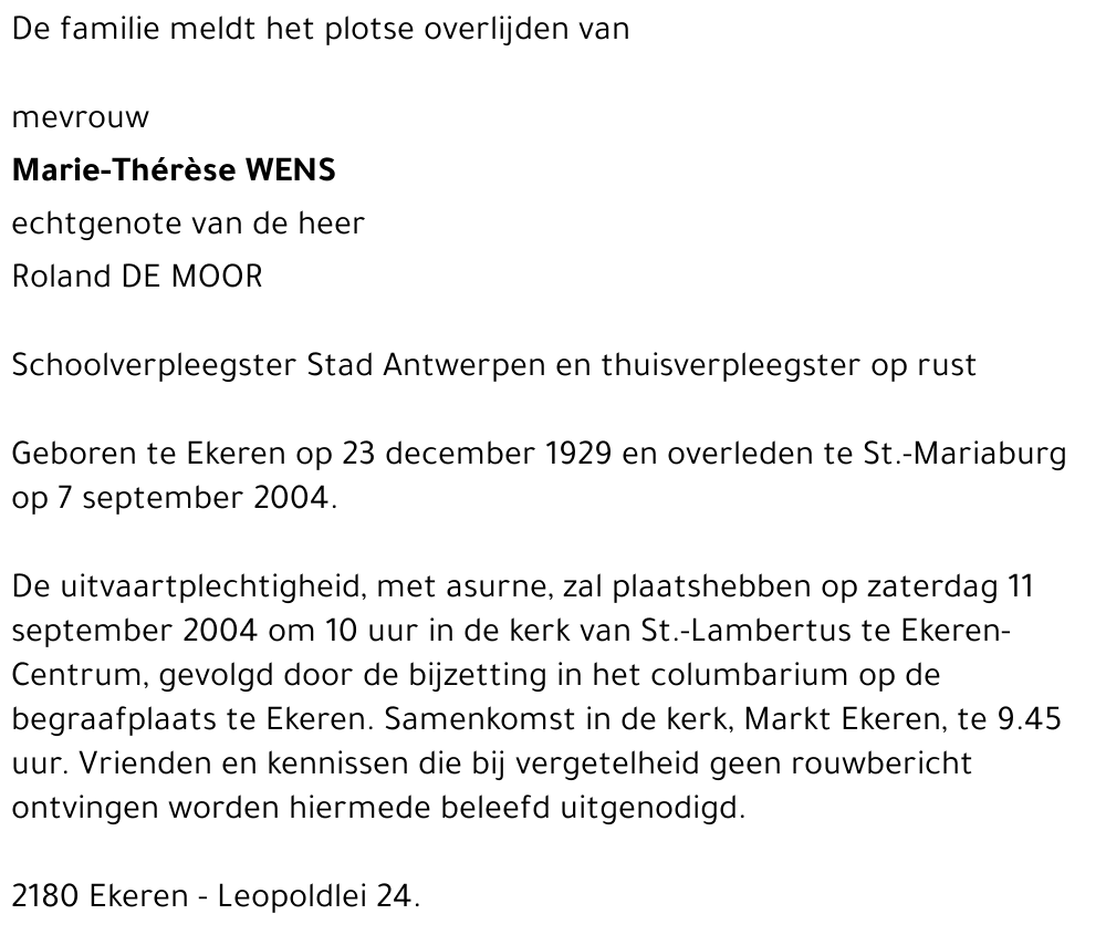 MARIE-THERESE WENS