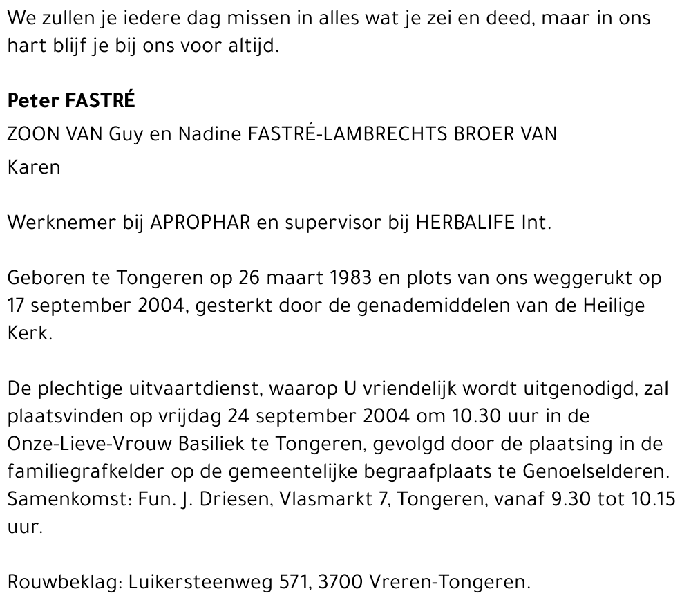 Peter FASTRÉ