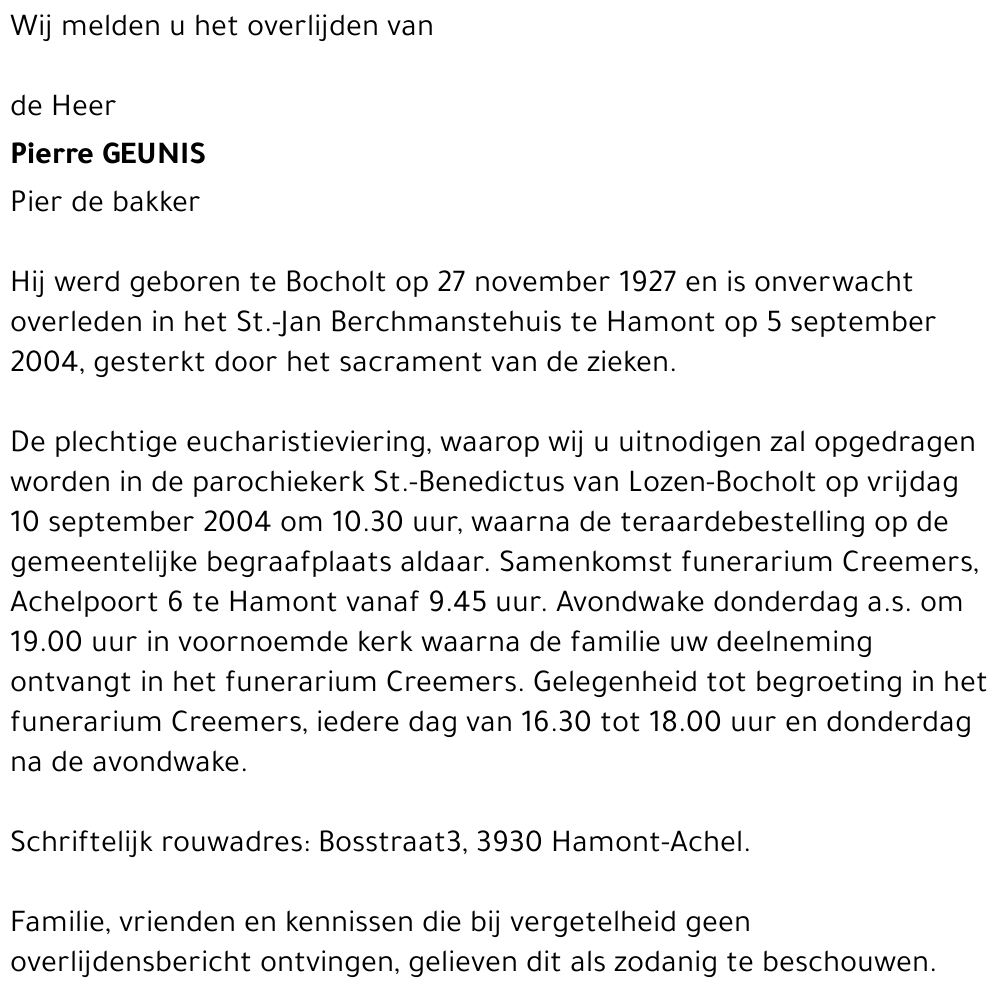 Pierre GEUNIS