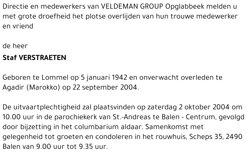 Staf VERSTRAETEN