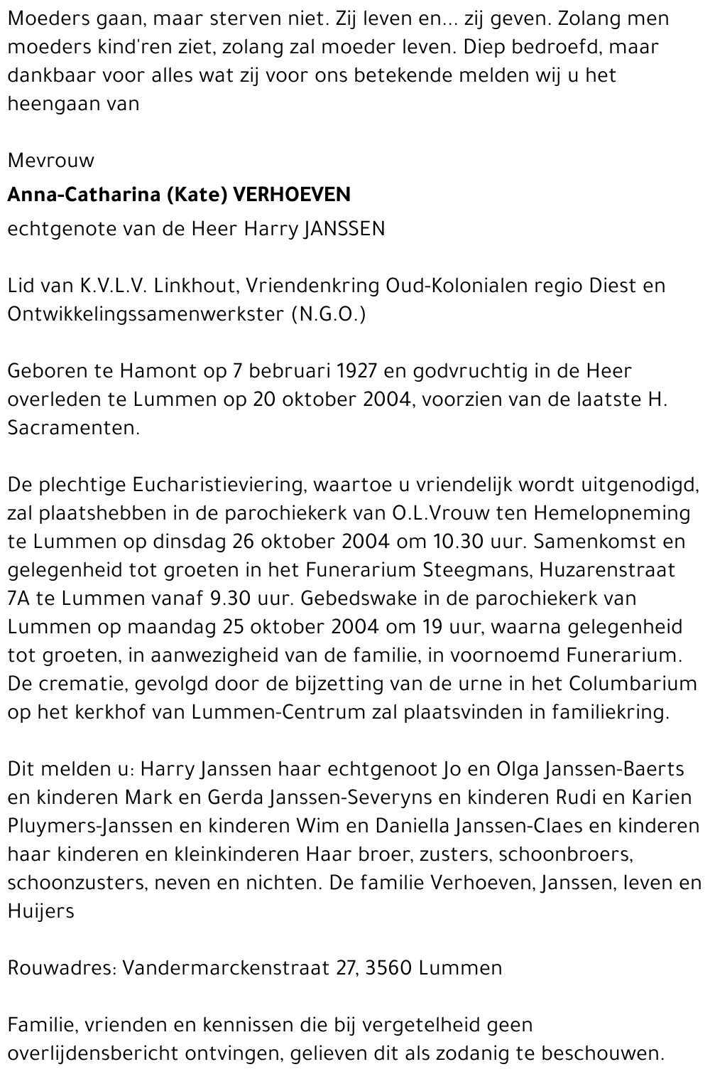 Anna-Catharina (Kate) Verhoeven
