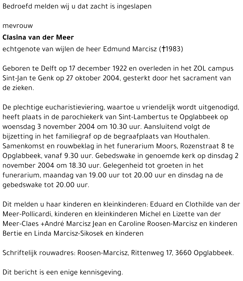Clasina van der Meer