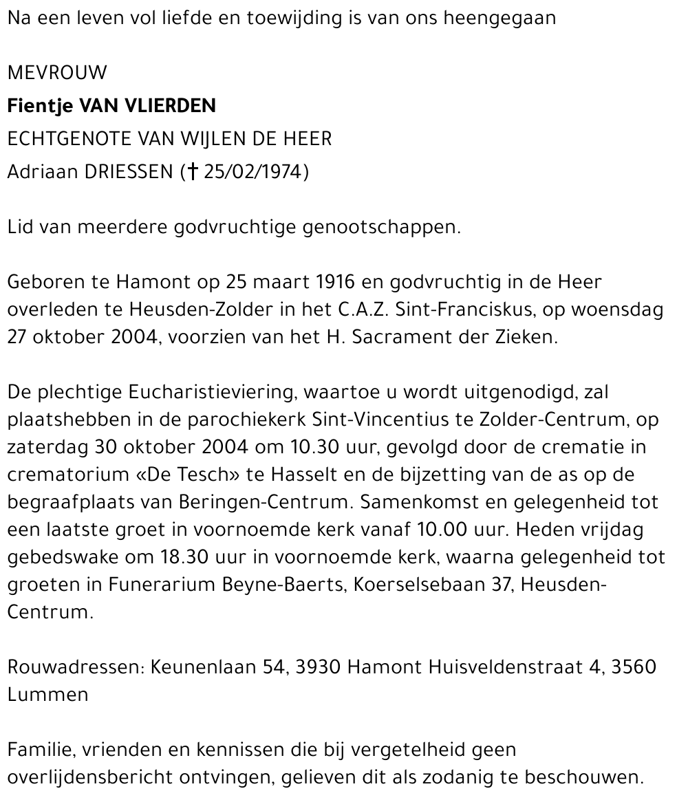 Fientje Van Vlierden