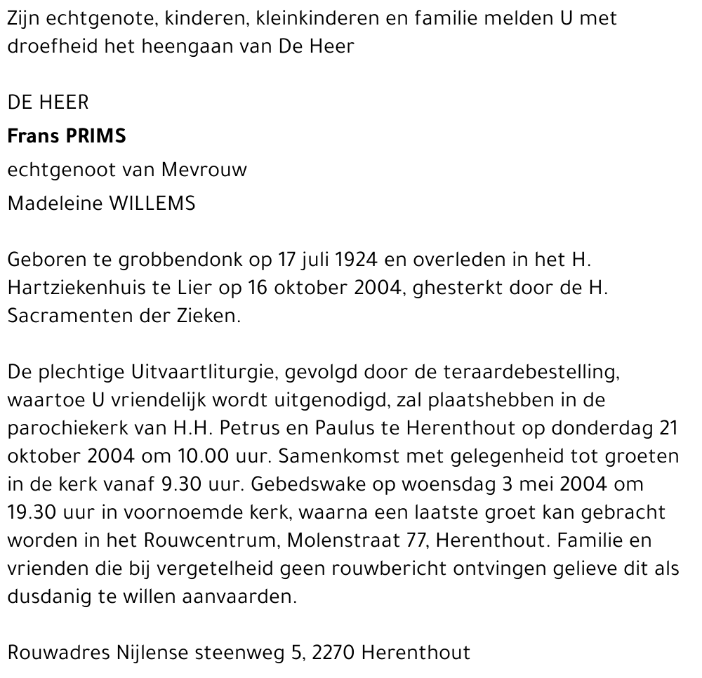 Frans PRIMS