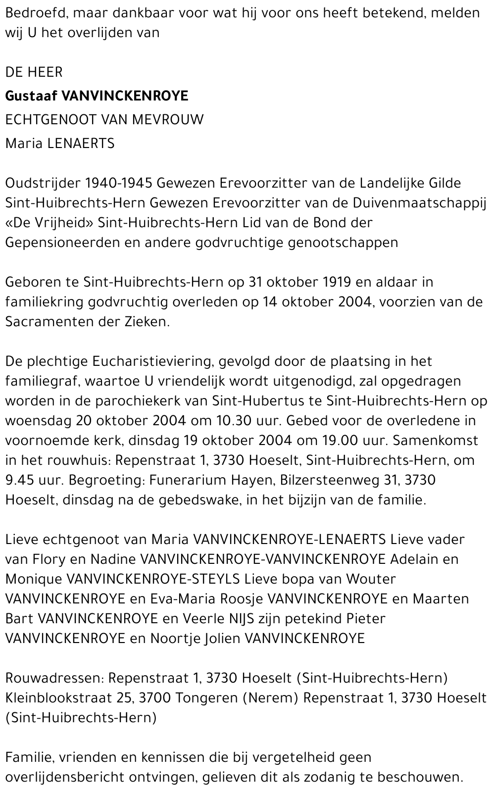 Gustaaf Vanvinckenroye