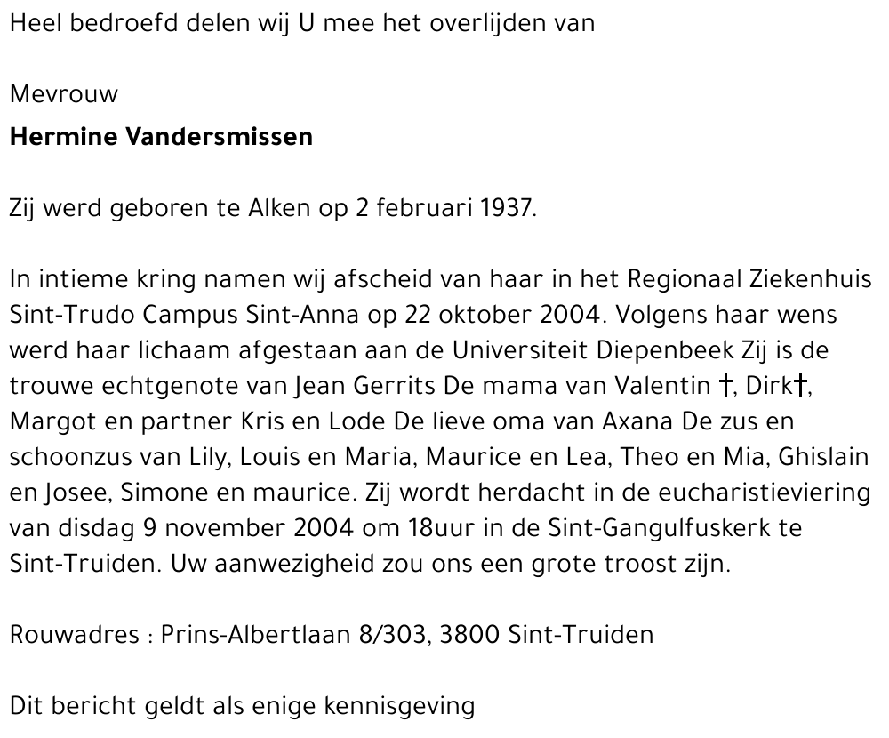 Hermine Vandersmissen