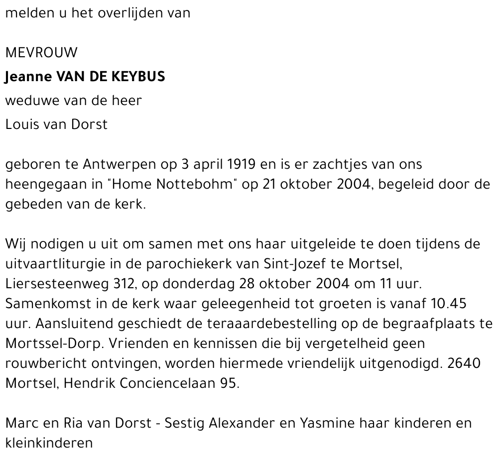 Jeanne Van de Keybus