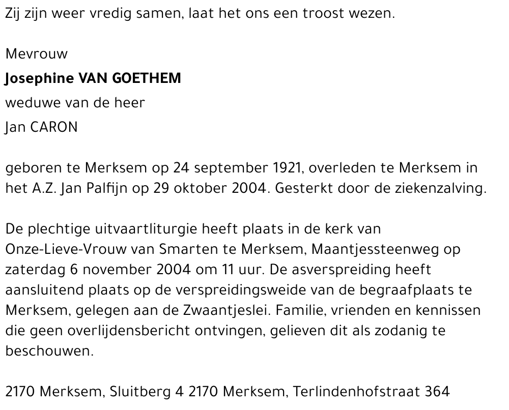 Josephine VAN GOETHEM