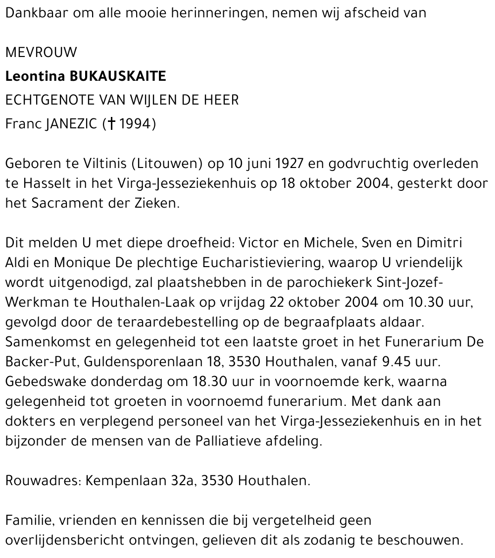 Leontina Bukauskaite