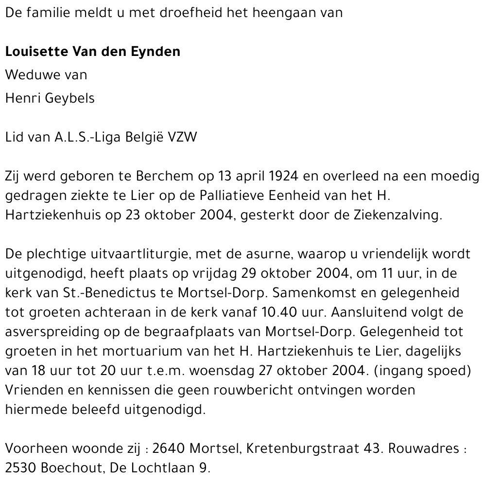 Louisette Van den Eynde