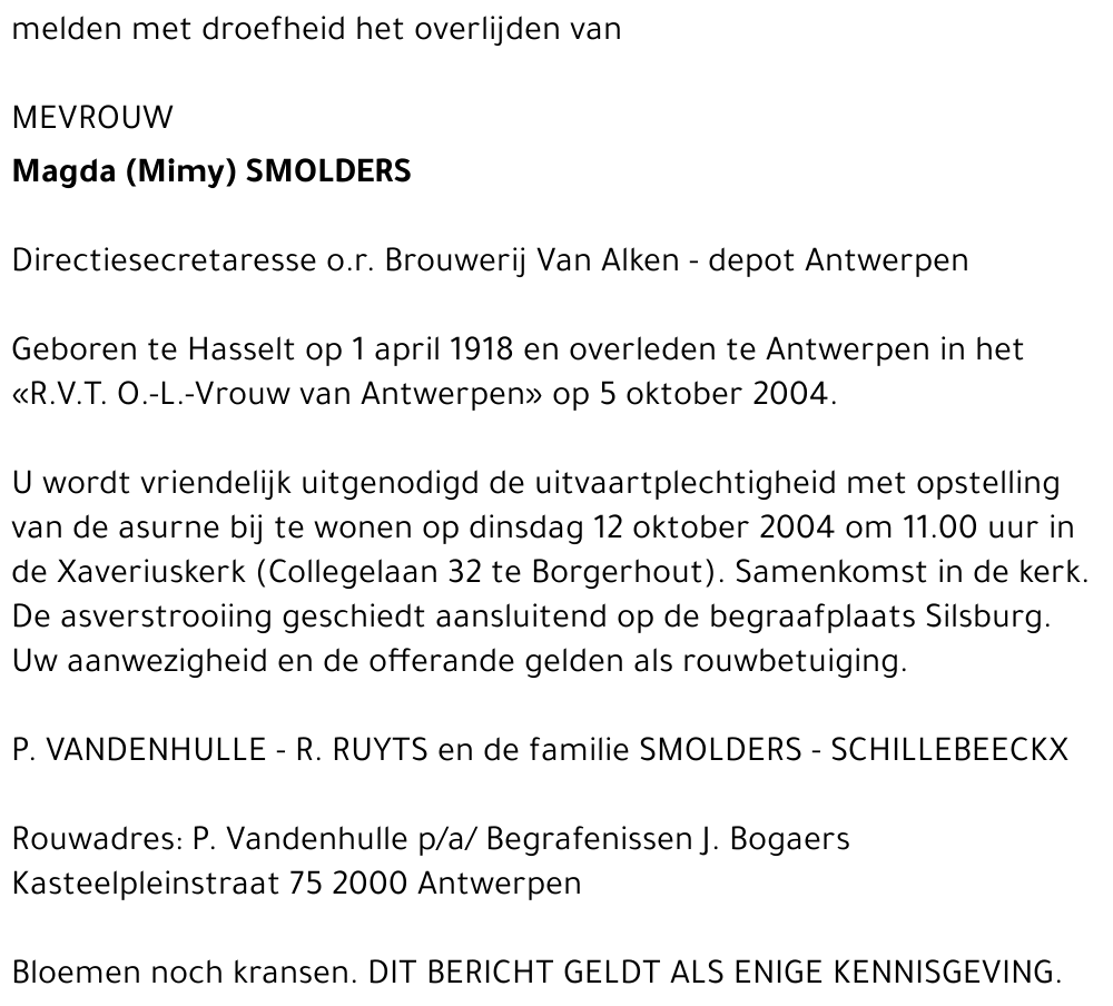 Magda (Mimy) Smolders