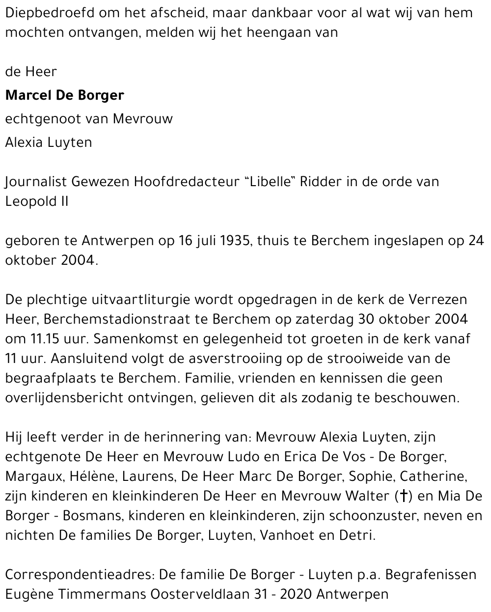 Marcel De Borger