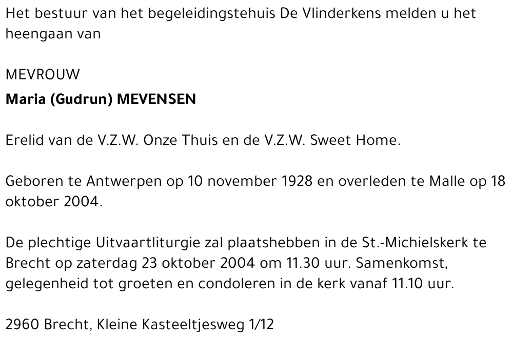 Maria (Gudrun) Mevensen