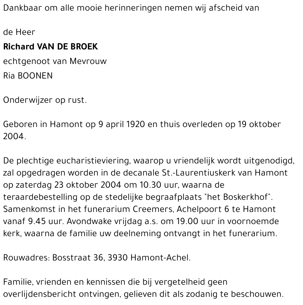 Richard VAN DE BROEK