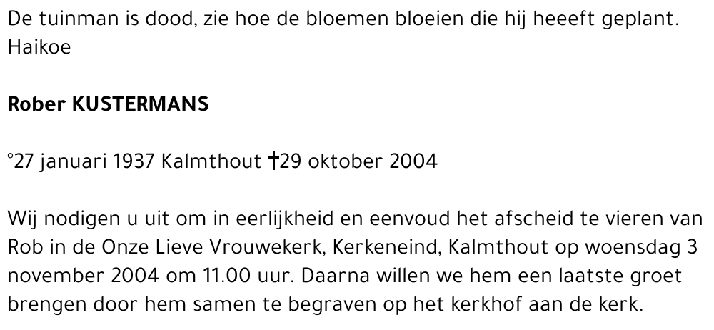 Rob(ert) KUSTERMANS