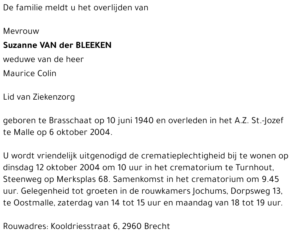 Suzanne Van den Bleeken