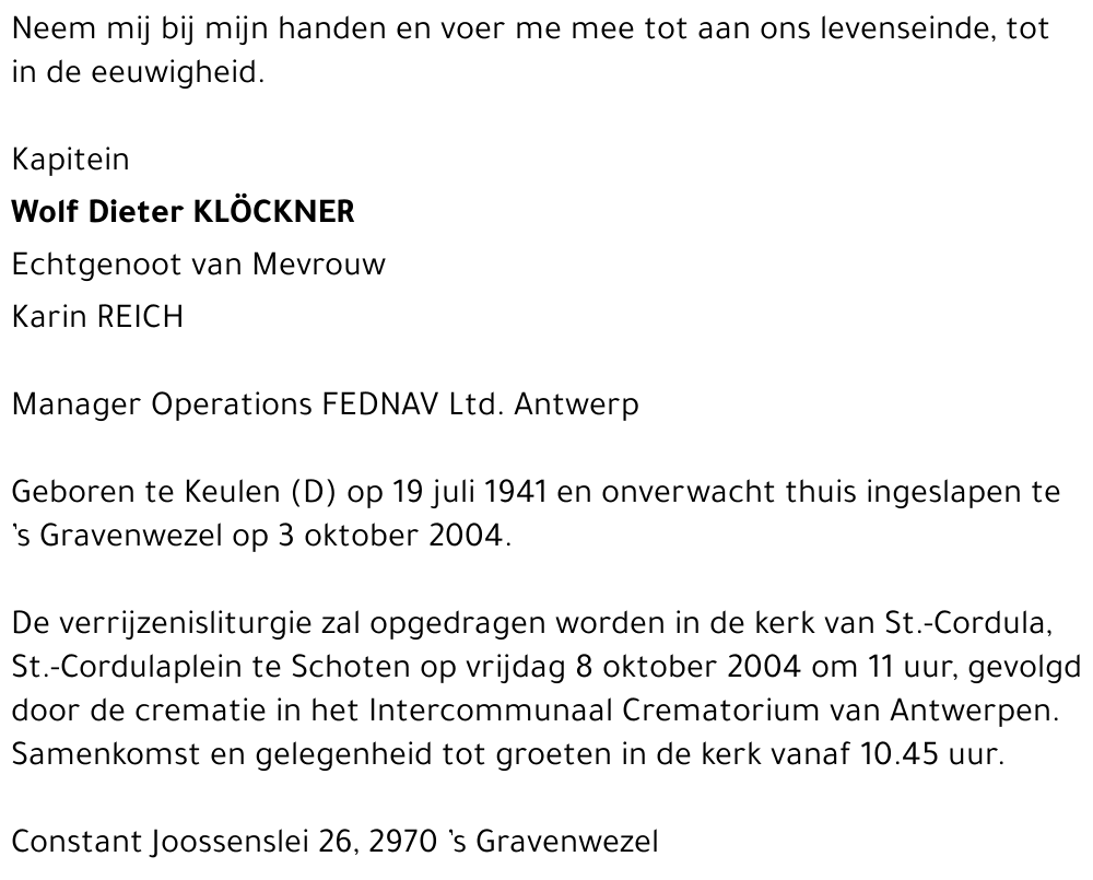 Wolf Dieter Klöckner