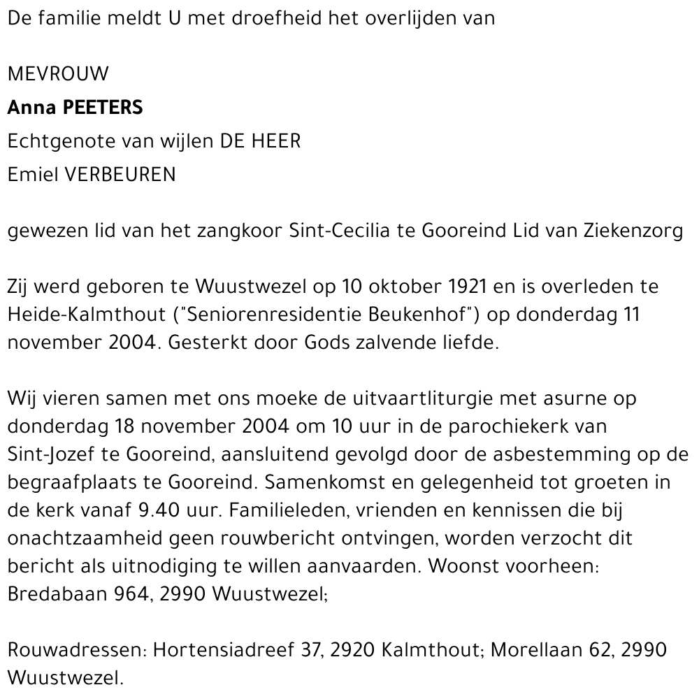 Anna PEETERS