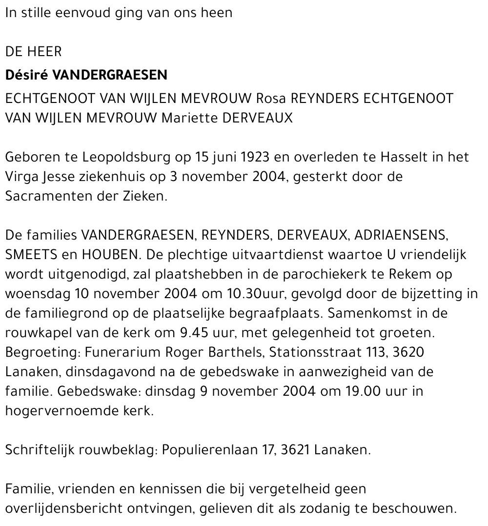 Désiré Vandergraesen