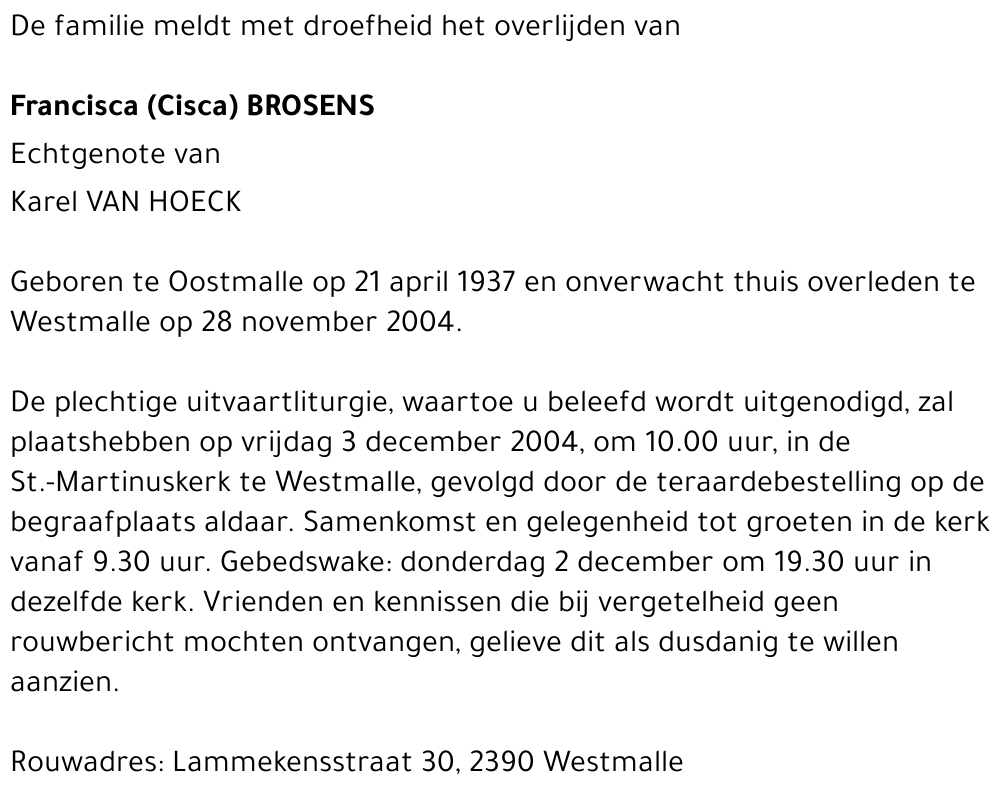 Francisca (Cisca) Brosens