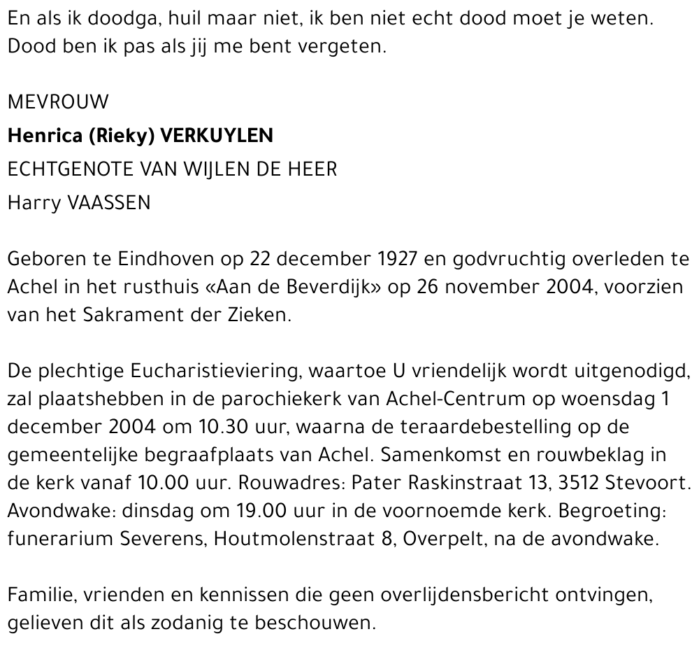 Henrica (Rieky) Verkuylen