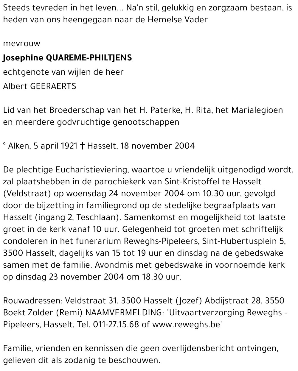 Josephine Quareme-Philtjens