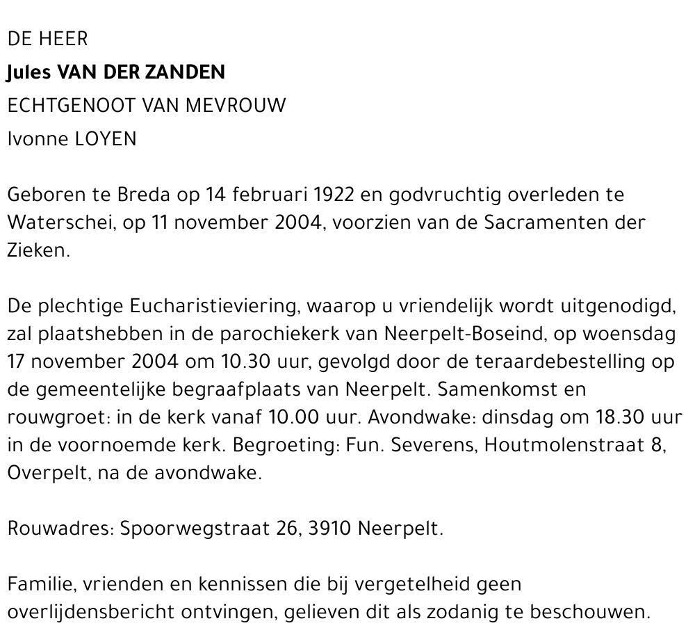 Jules Van der Zanden