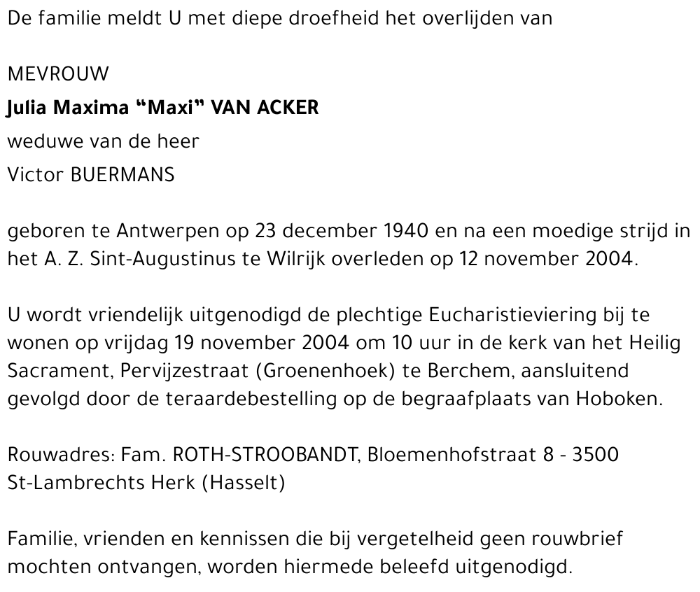 Julia Maxima VAN ACKER