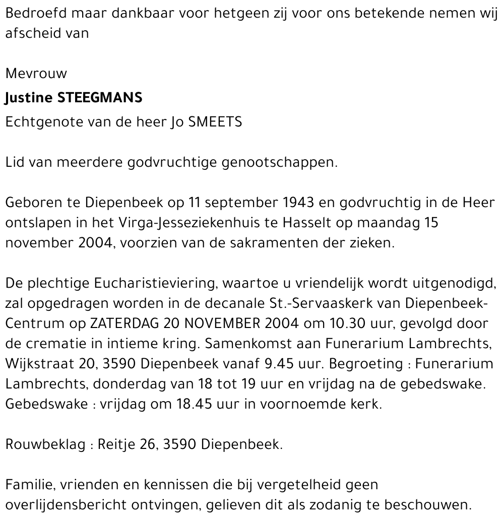 Justine STEEGMANS