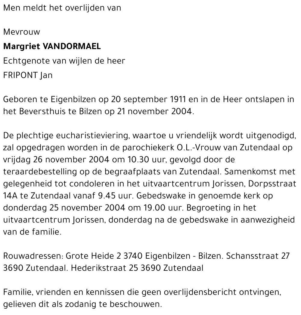 Margaretha Vandormael