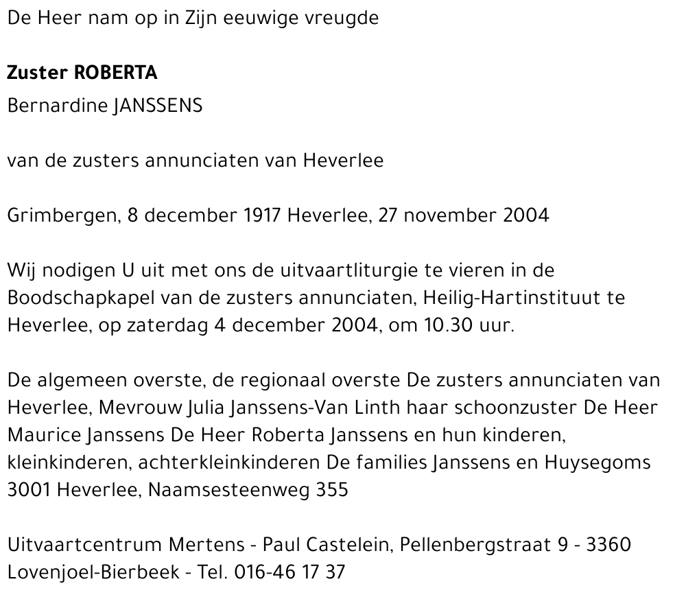 Roberta (Bernardine Janssens)