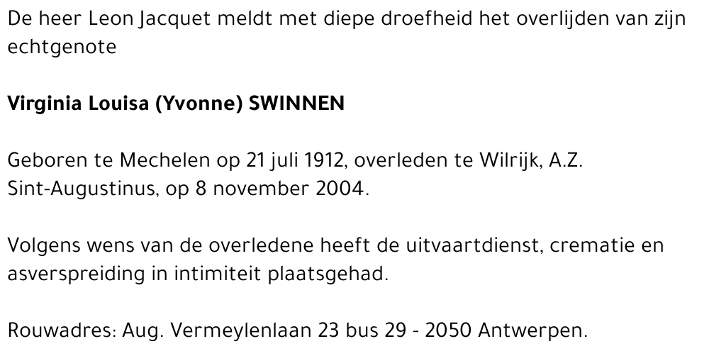 Virginia Louisa Swinnen