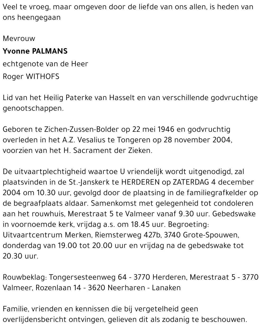 Yvonne Palmans