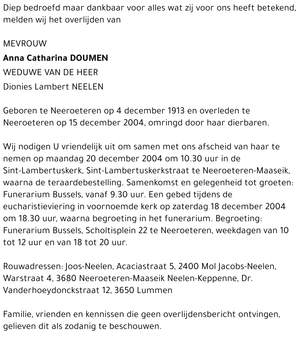 Anna Catharina Doumen