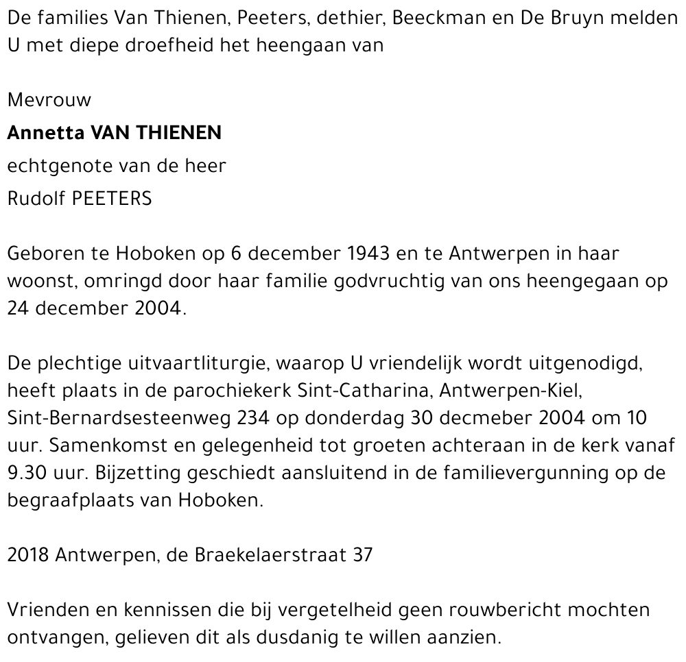 Annetta Van Thienen