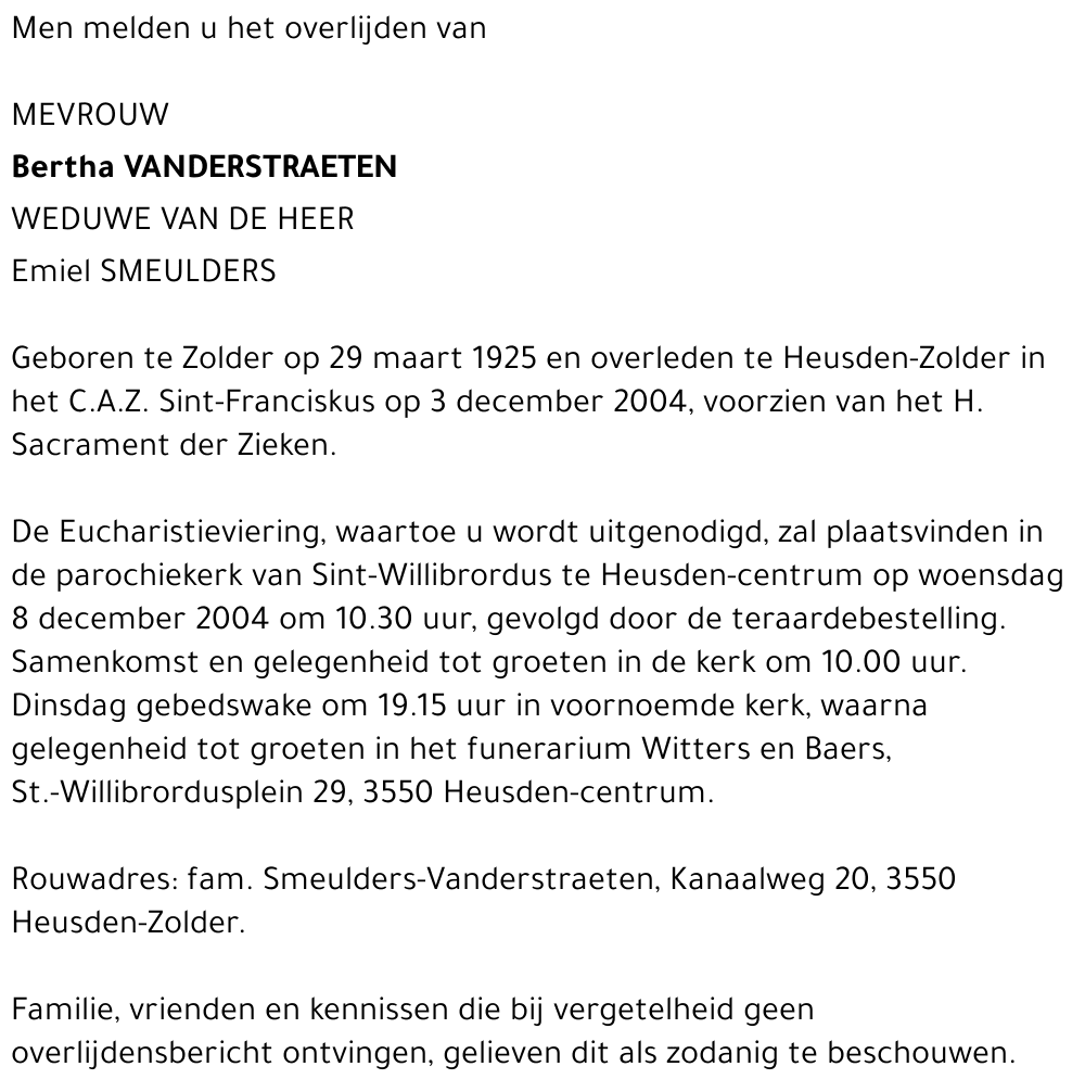 Bertha Vanderstraeten