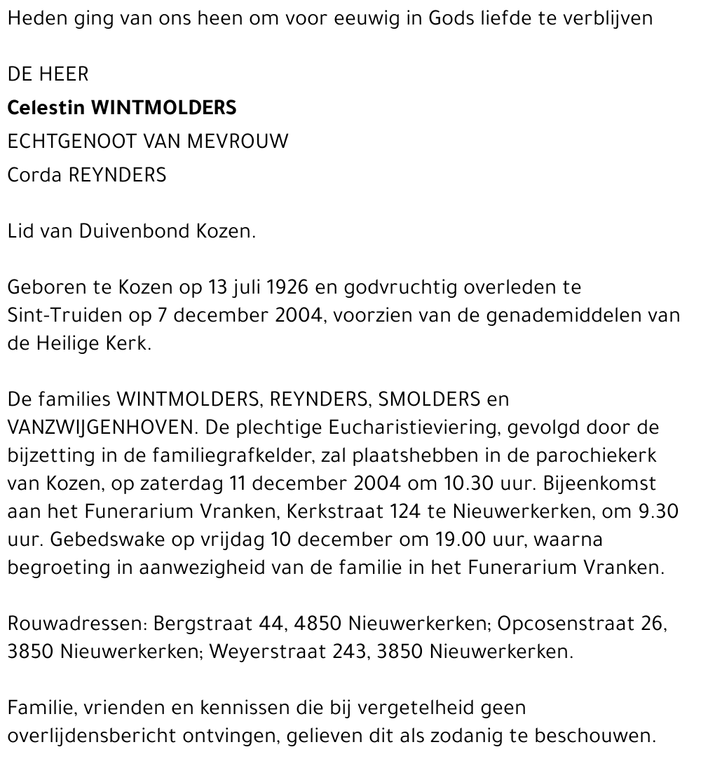 Celestin Wintmolders