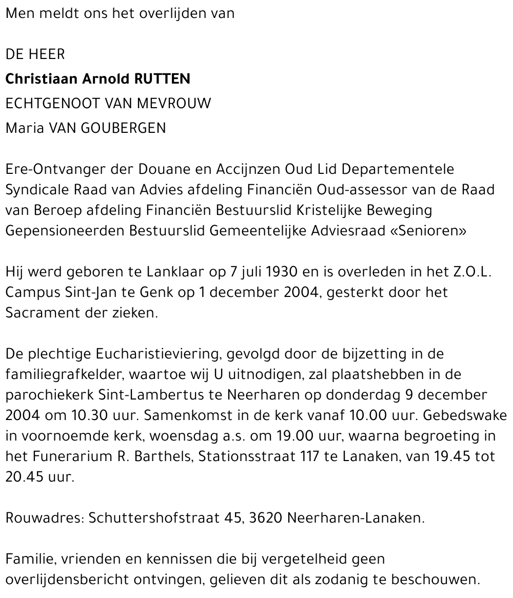 Christaan Arnold Rutten