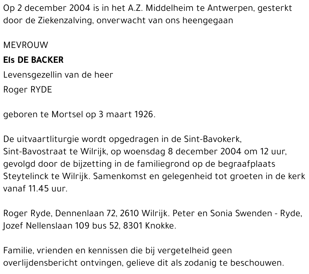 Els De Backer