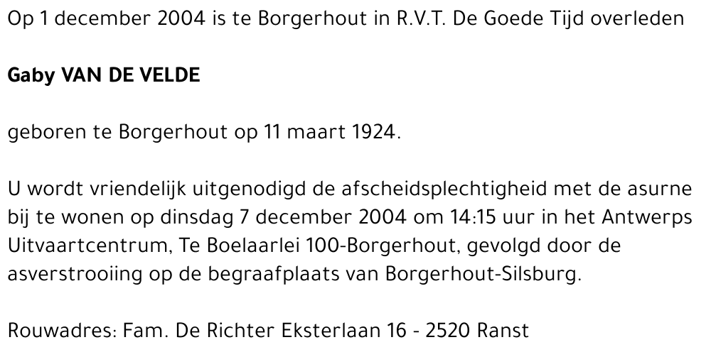 Gabriëlla Van de Velde