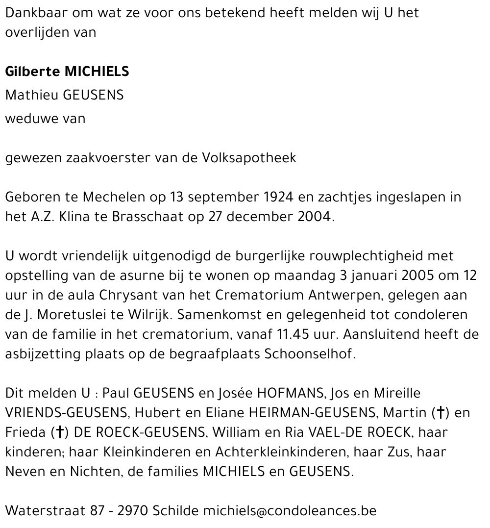Gilberte Michiels