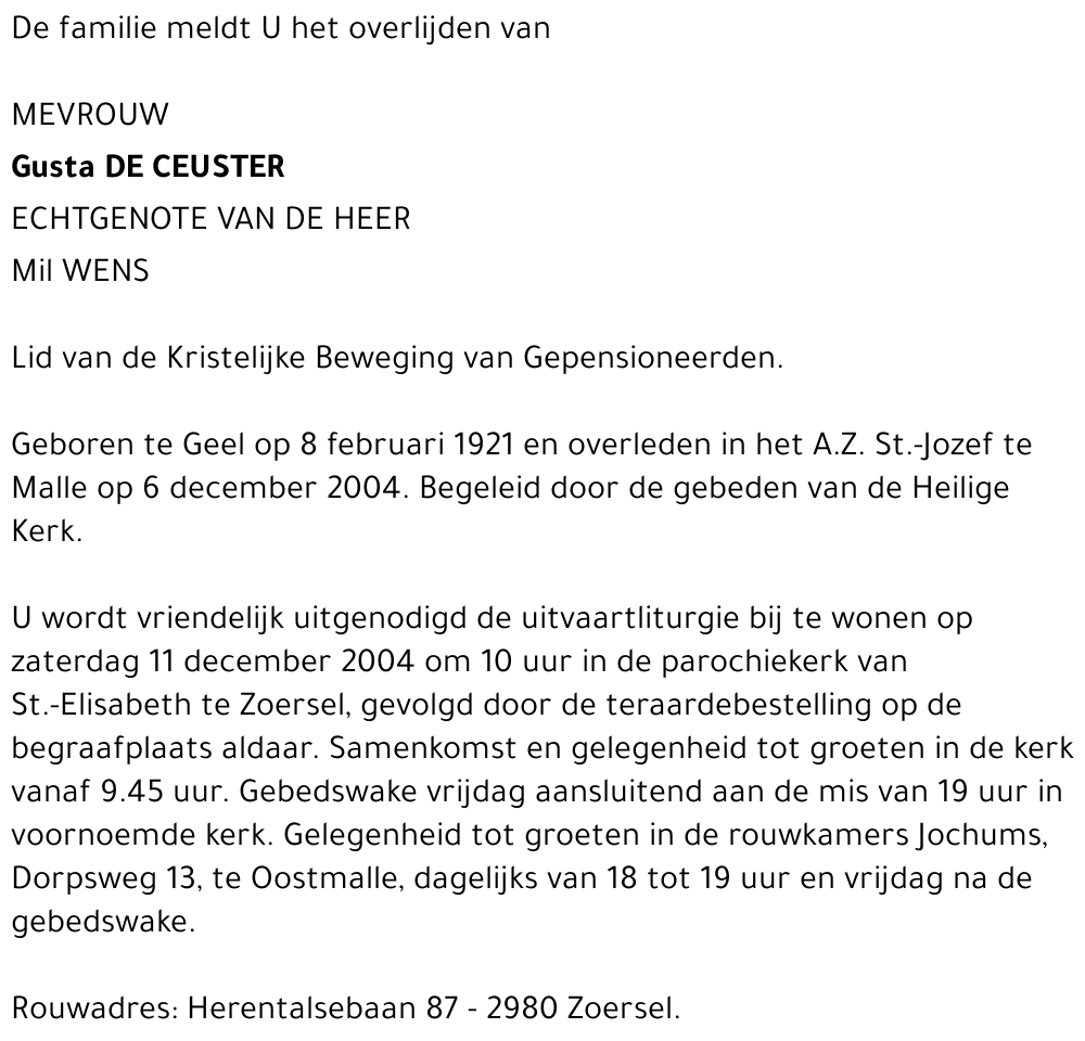 Gusta De Ceuster