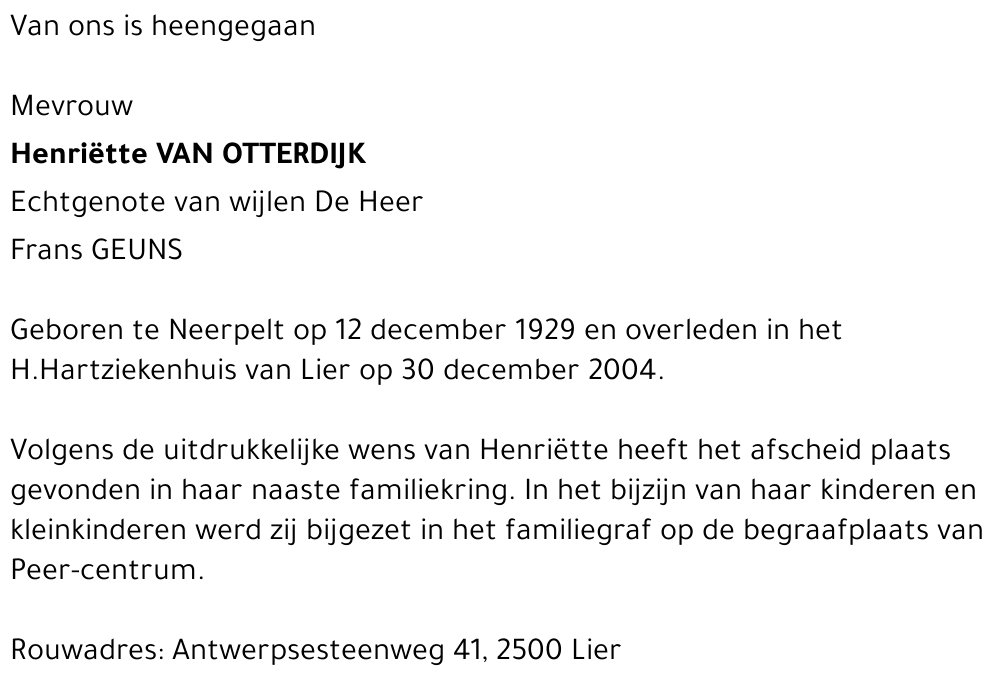 Henriette Van Otterdijk