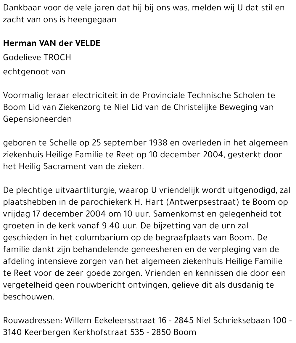 Herman Van der Velde