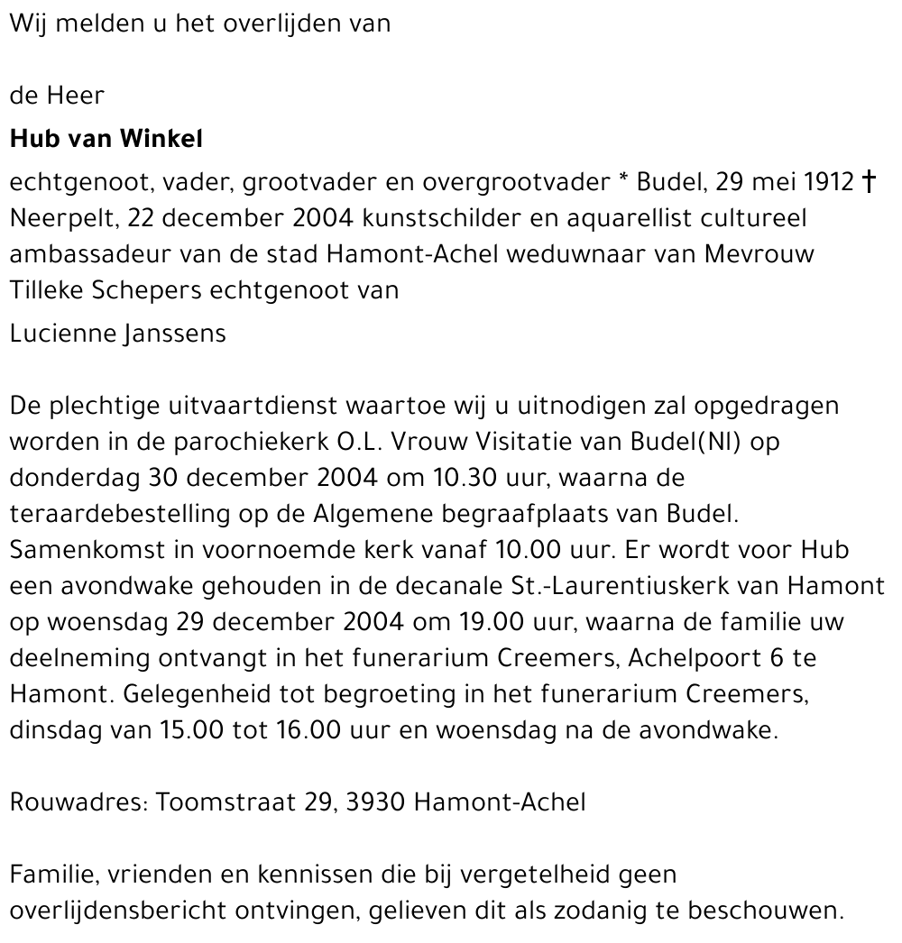 Hub van Winkel