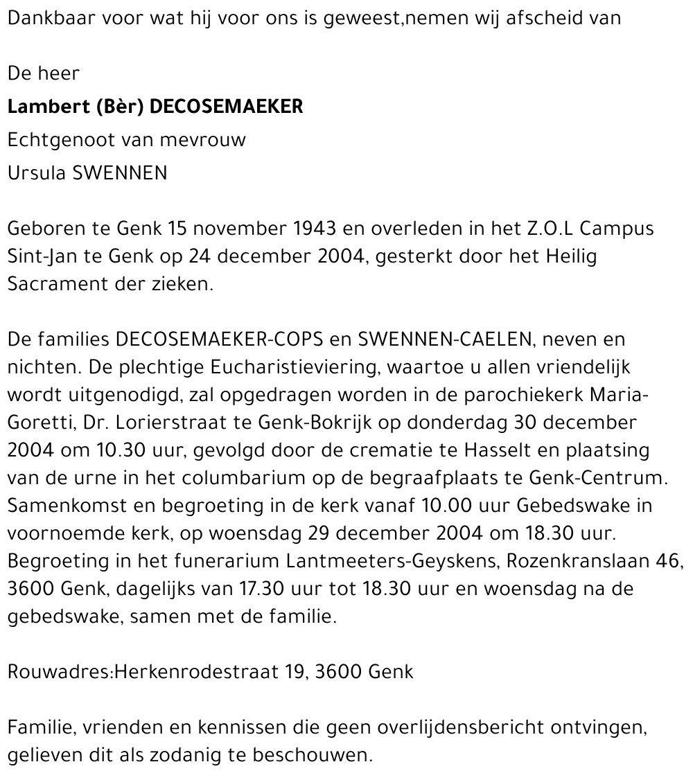 Lambert (Bèr) Decosemaeker