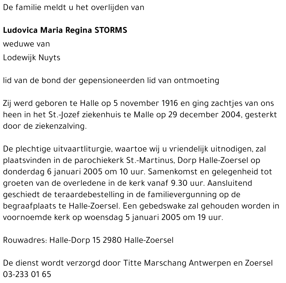 Ludovica Maria Regina Storms